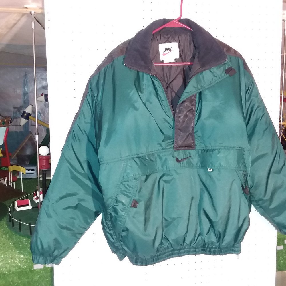 Nike Pullover Green and Black Winter Coat Jacket